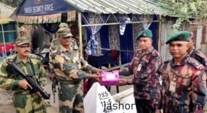 বিজয় দিবস উপলক্ষে বিএসএফকে বিজিবির মিষ্টি উপহার